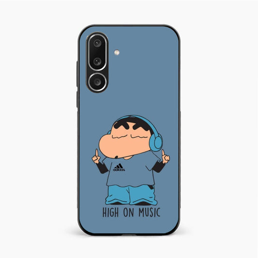 Shinchan High On Music Samsung F56 Back Cover