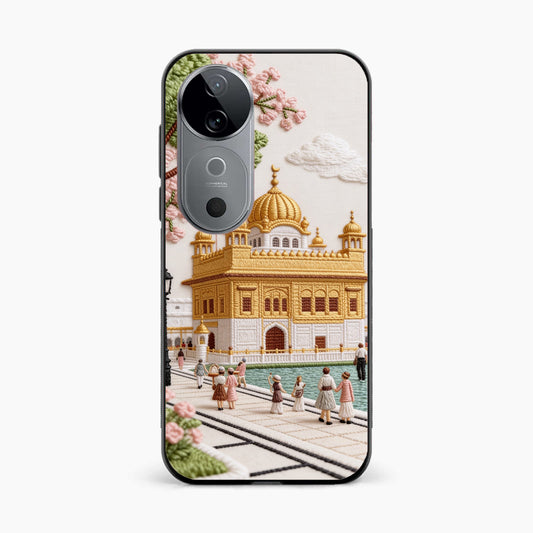 Golden Temple Blossom Premium Vivo V40 5G Back Cover