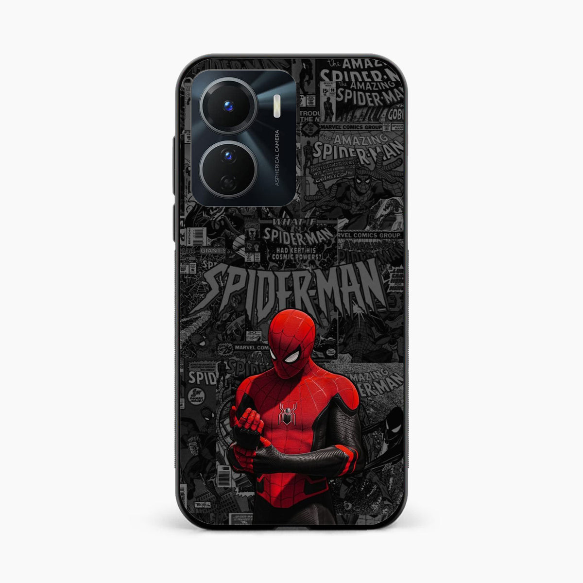Spider Man Black Theme Vivo Y16 Back Cover