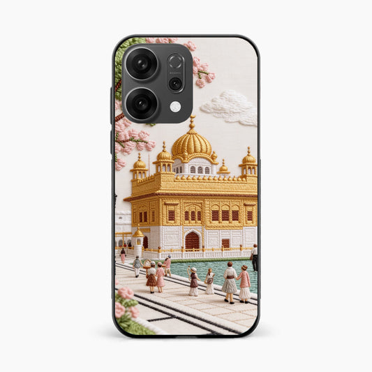 Golden Temple Blossom Premium Oppo Reno 14 5G Back Cover