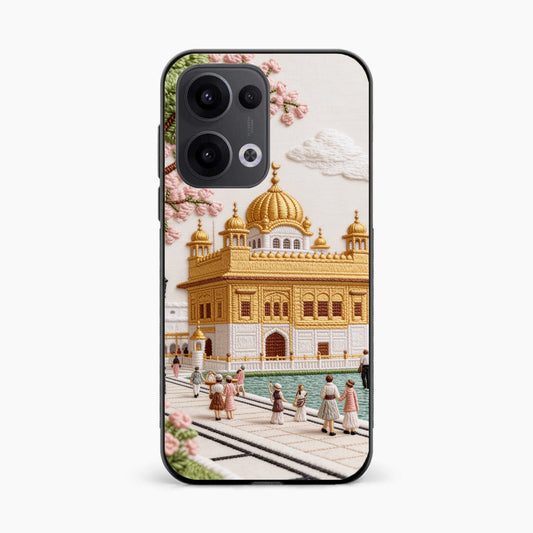 Golden Temple Blossom Premium Oppo Reno 13 5G Back Cover