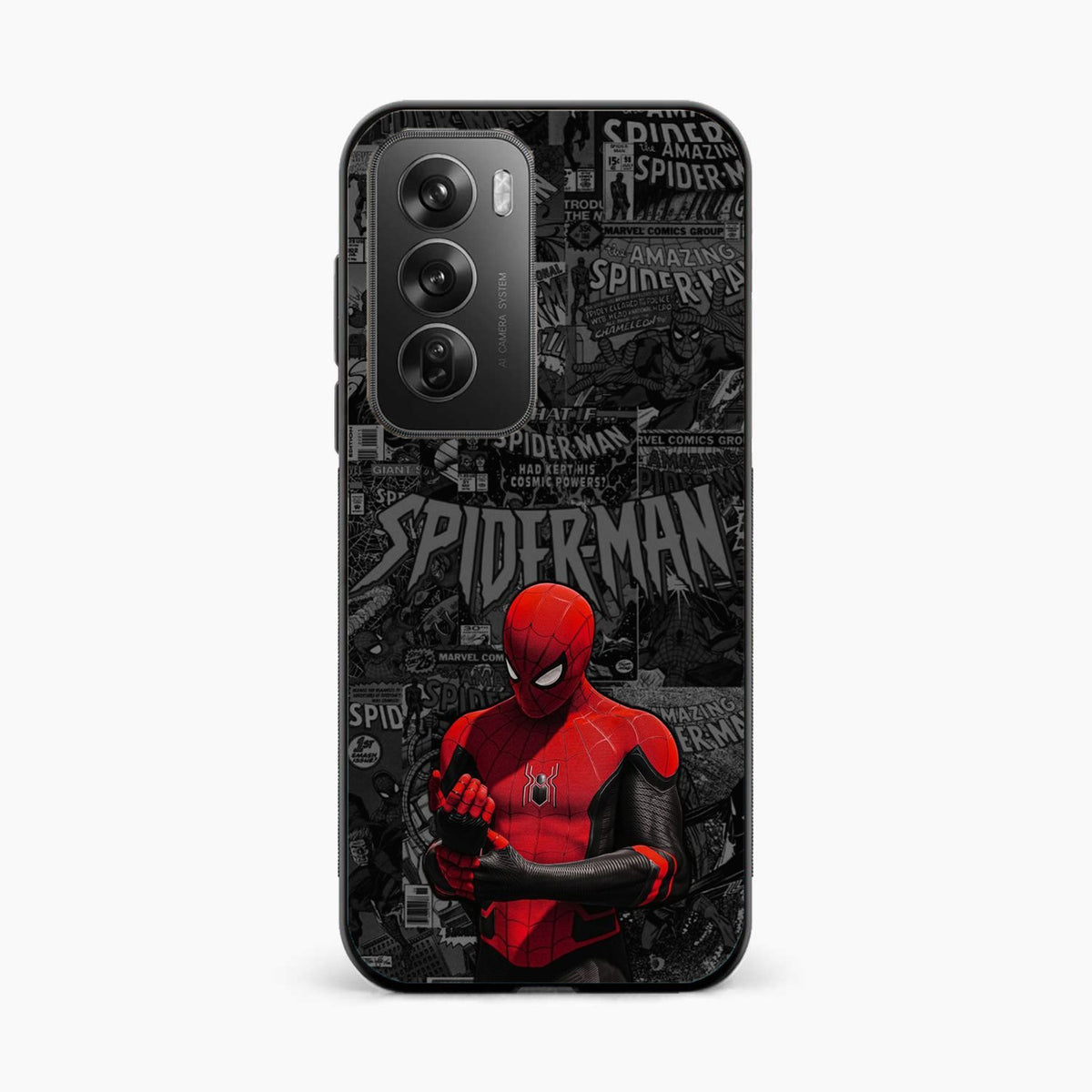 Spider Man Black Theme Oppo Reno 12 5G Back Cover