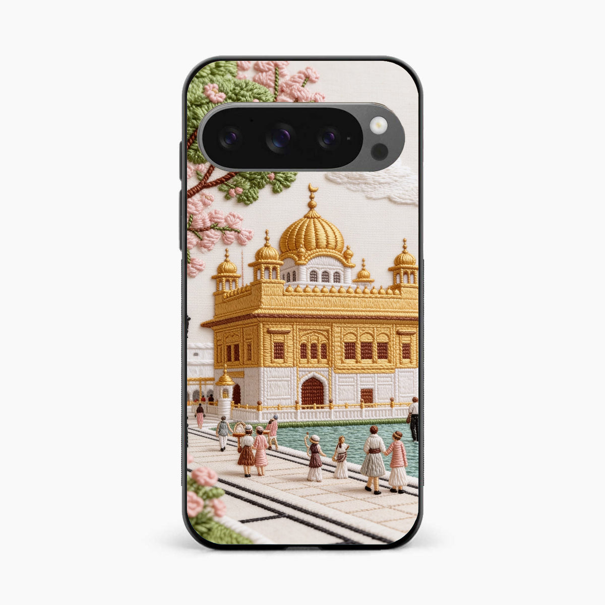 Golden Temple Blossom Premium Google Pixel 9 Pro Back Cover