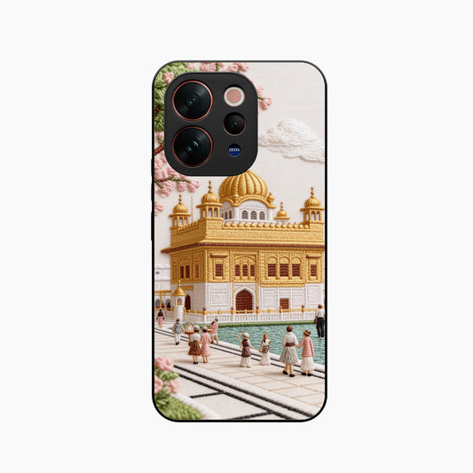 Golden Temple Blossom Premium Vivo V70 5G Back Cover