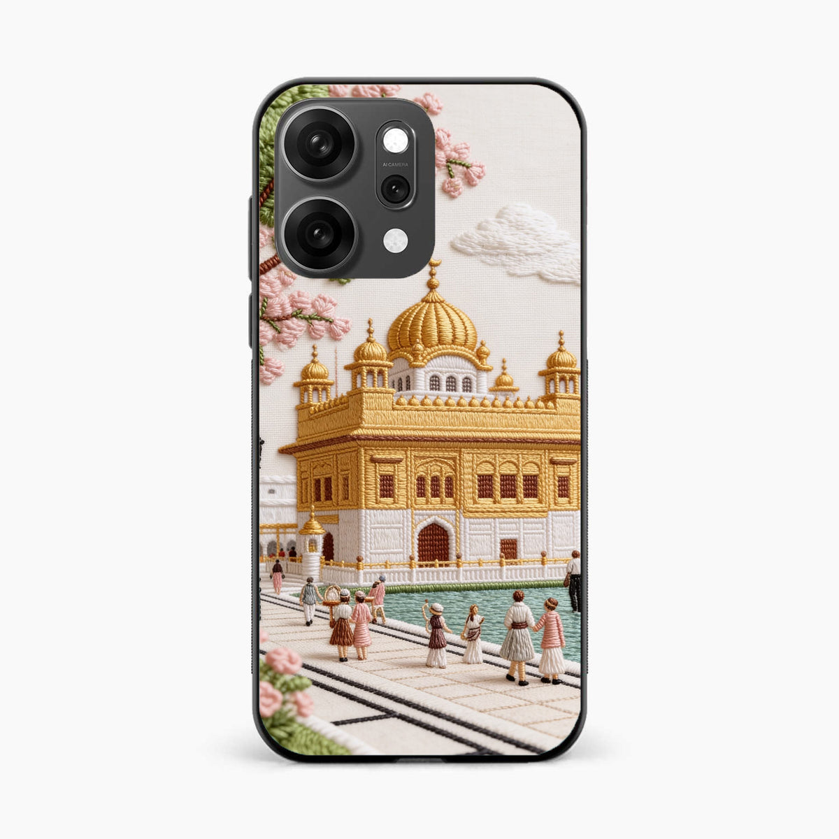 Golden Temple Blossom Premium Oppo Reno 14 Pro 5G Back Cover
