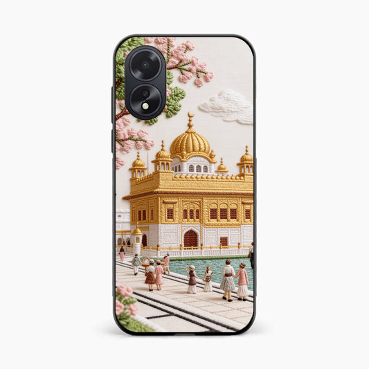 Golden Temple Blossom Premium Oppo A38 Back Covers