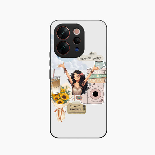 Dreamy Travel Girl Aesthetic Vivo V70 5G Back Cover