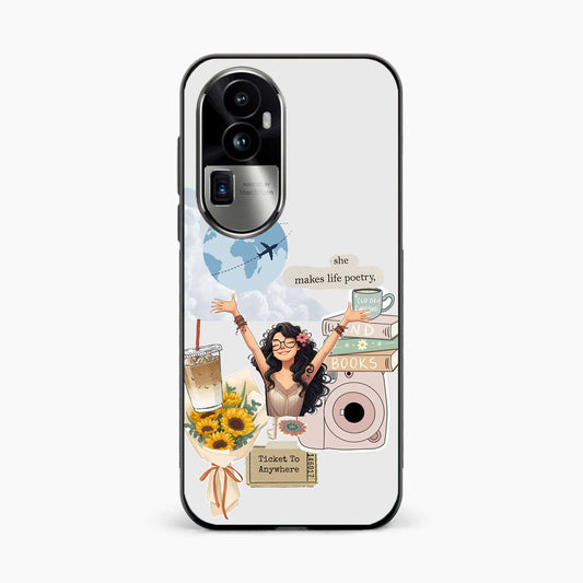Dreamy Travel Girl Aesthetic Oppo Reno 10 Pro Plus 5G Back Cover