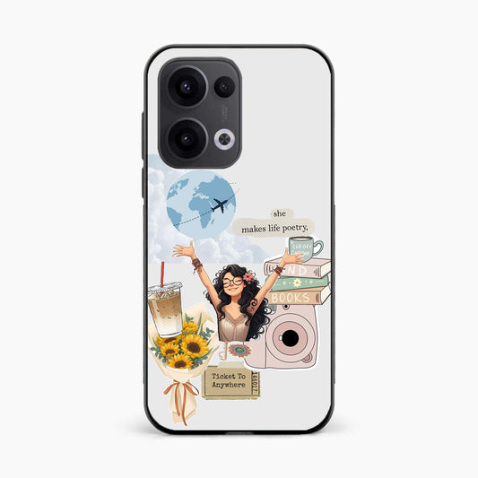 Dreamy Travel Girl Aesthetic Oppo Reno 13 5G Back Cover