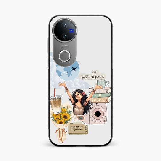 Dreamy Travel Girl Aesthetic Vivo V50 5g Back Covers