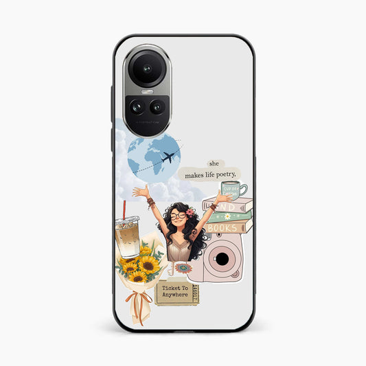 Dreamy Travel Girl Aesthetic Oppo Reno 10 Pro Back Cover