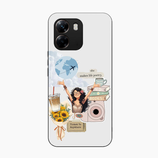 Dreamy Travel Girl Aesthetic Oppo A6x 5G Back Cover