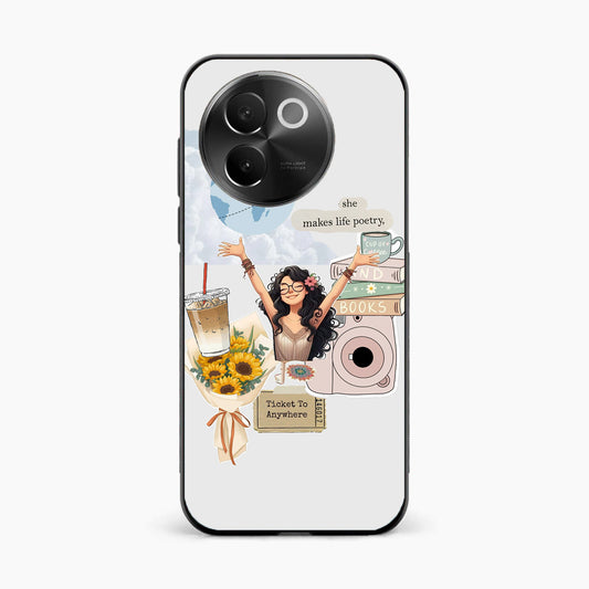 Dreamy Travel Girl Aesthetic  Vivo V30e 5g Back Cover