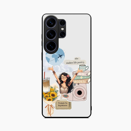 Dreamy Travel Girl Aesthetic Samsung S26 Ultra Back Cover