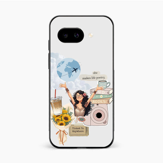 Dreamy Travel Girl Aesthetic Google Pixel 9A Back Cover