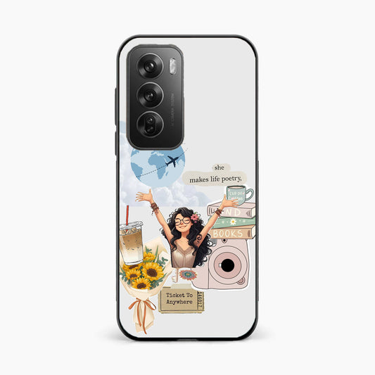 Dreamy Travel Girl Aesthetic Oppo Reno 12 5G Back Cover