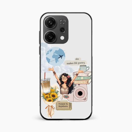 Dreamy Travel Girl Aesthetic Oppo Reno 14 5G Back Cover