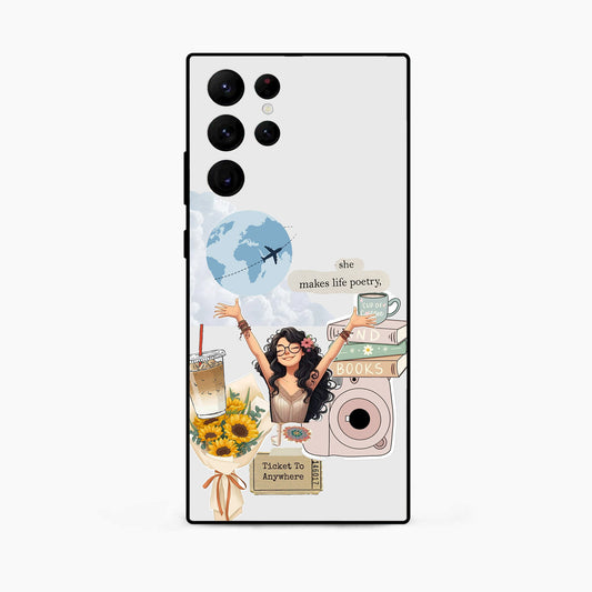 Dreamy Travel Girl Aesthetic Samsung S25 Ultra Back Cover