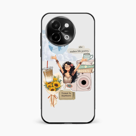 Dreamy Travel Girl Aesthetic Vivo Y58 5G Back Cover