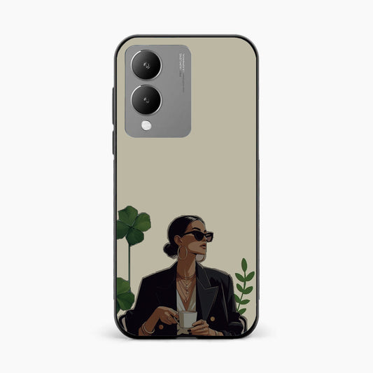 Sassy Minimal Coffee Aesthetic Vivo Y17s Back Cover