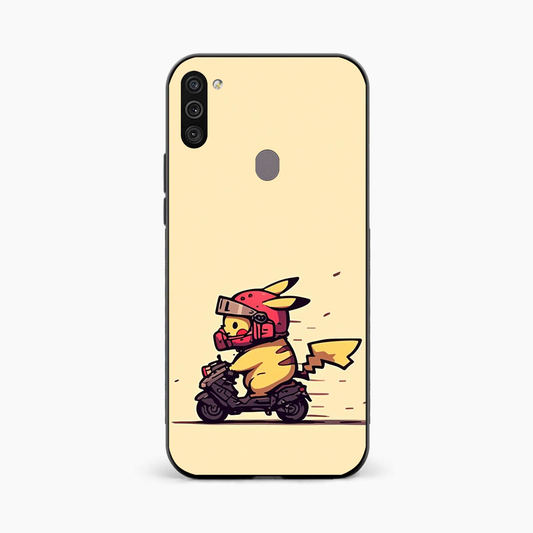 Cute Biker Pikachu Samsung A11 Back Cover