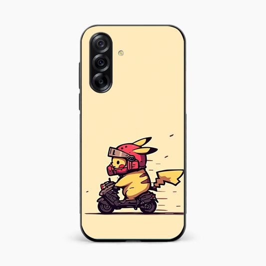 Cute Biker Pikachu Samsung A36 Back Cover