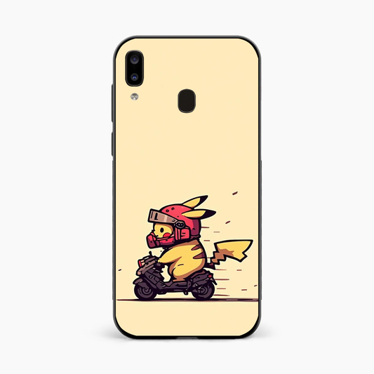 Cute Biker Pikachu Samsung A20 Back Cover