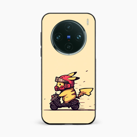 Cute Biker Pikachu Vivo X100 Pro Back Cover