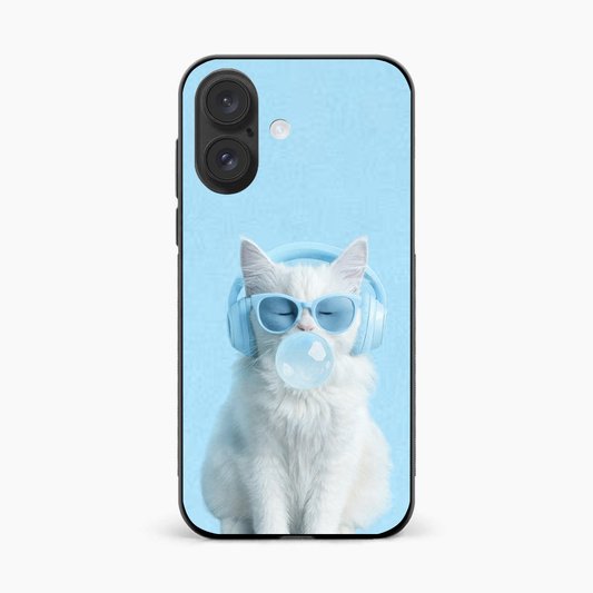 Cute Kitty Music Vibes Iphone 16 Back Cover