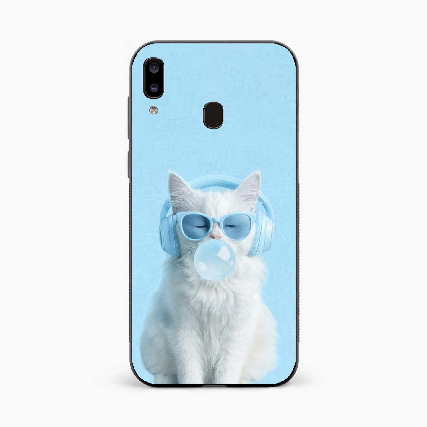 Cute Kitty Music Vibes Samsung A20 Back Cover