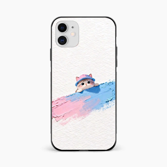 Cute Peekaboo Kitty iPhone 12 Back Cover