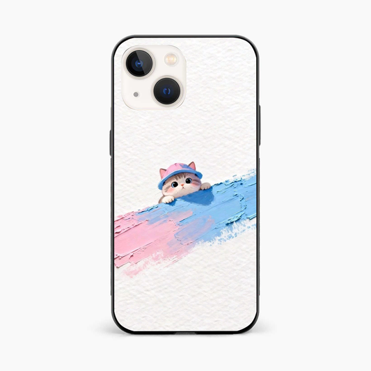 Cute Peekaboo Kitty Iphone 14 Back Cover