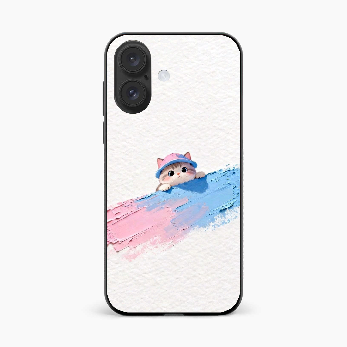 Cute Peekaboo Kitty Iphone 16 Plus Back Cover
