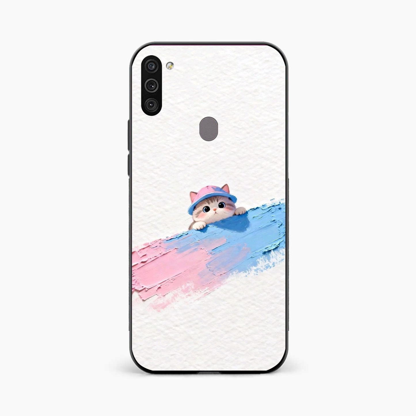 Cute Peekaboo Kitty Samsung A11 Back Cover