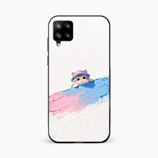 Cute Peekaboo Kitty Samsung A20 Back Cover