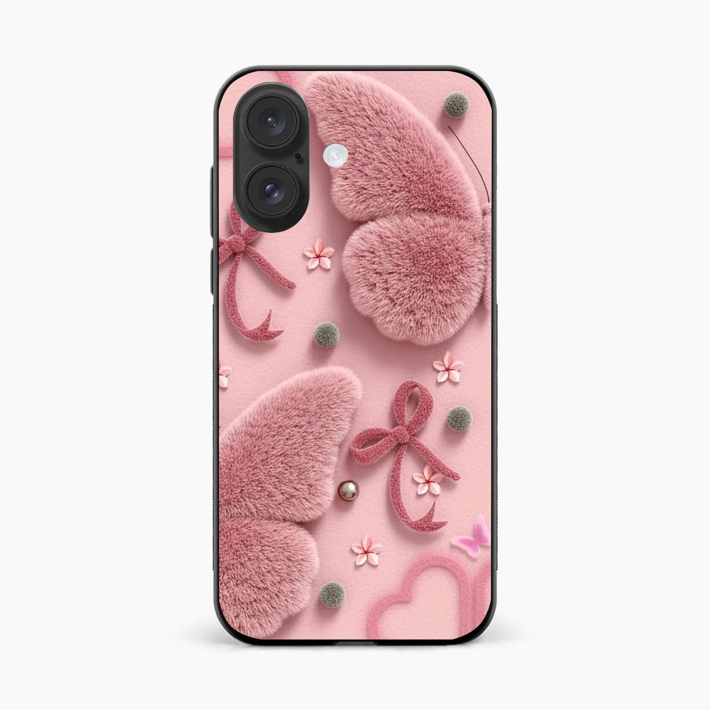Dreamy Pink Plush Iphone 16 Plus Back Cover