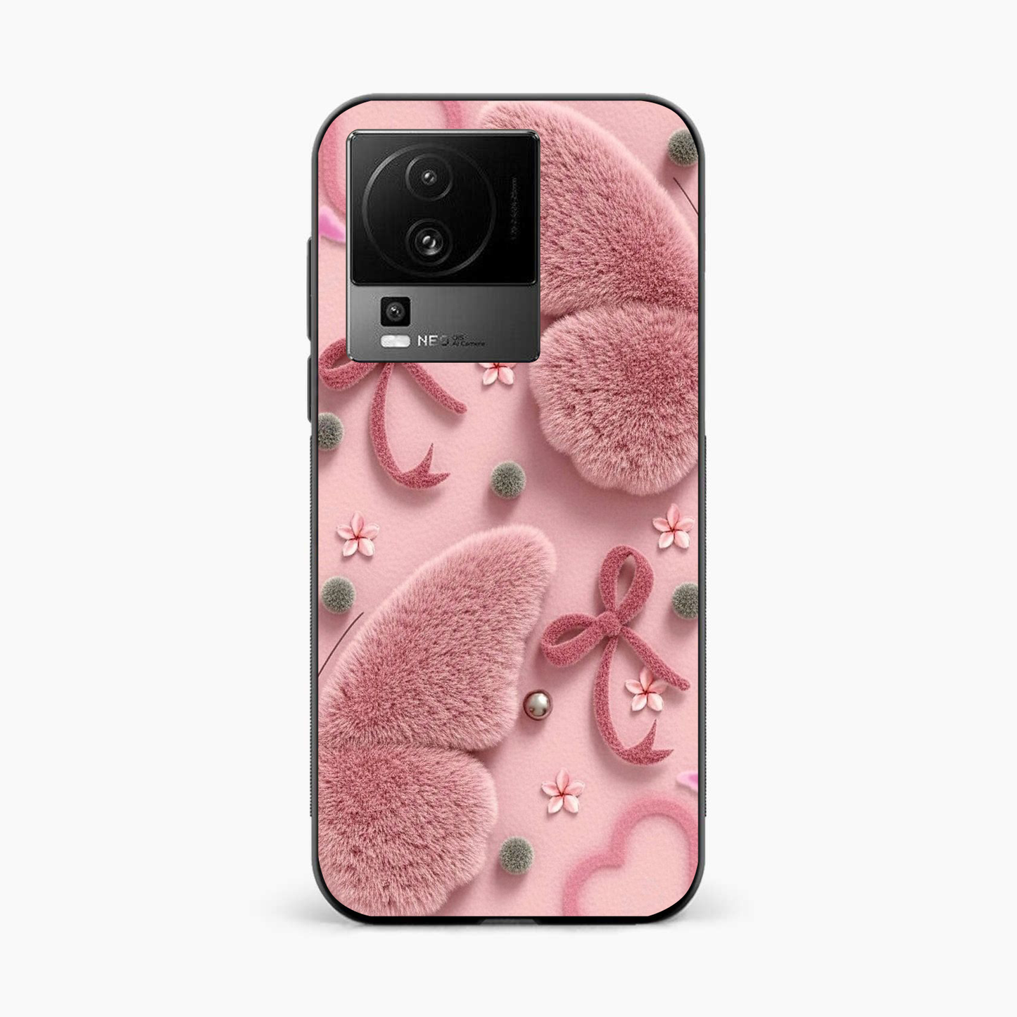 Dreamy Pink Plush Iqoo Neo 7 Pro 5G Back Cover