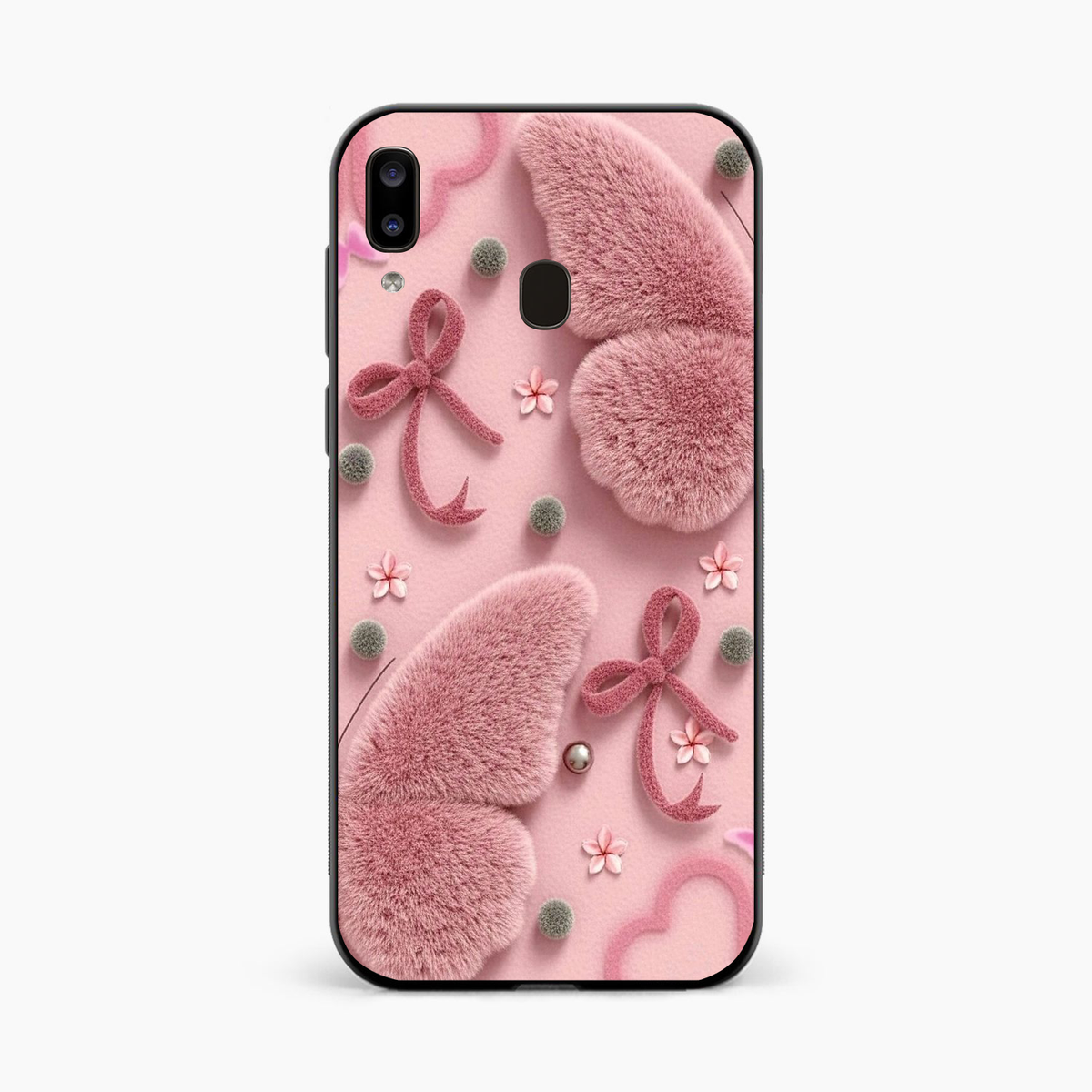 Dreamy Pink Plush Samsung A20 Back Cover