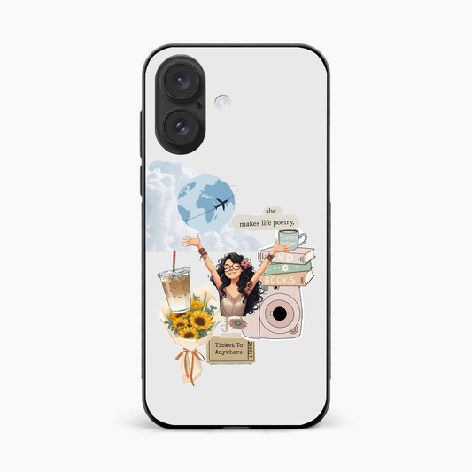 Dreamy Travel Girl Aesthetic Iphone 16 Back Cover