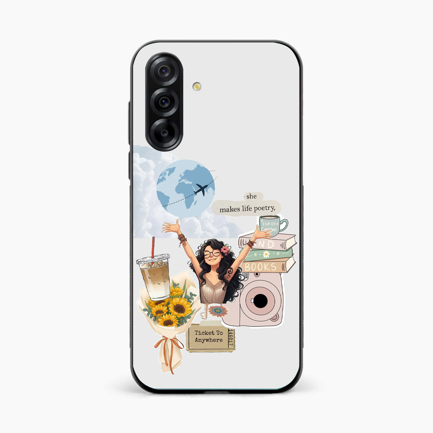 Dreamy Travel Girl Aesthetic Samsung A36 Back Cover