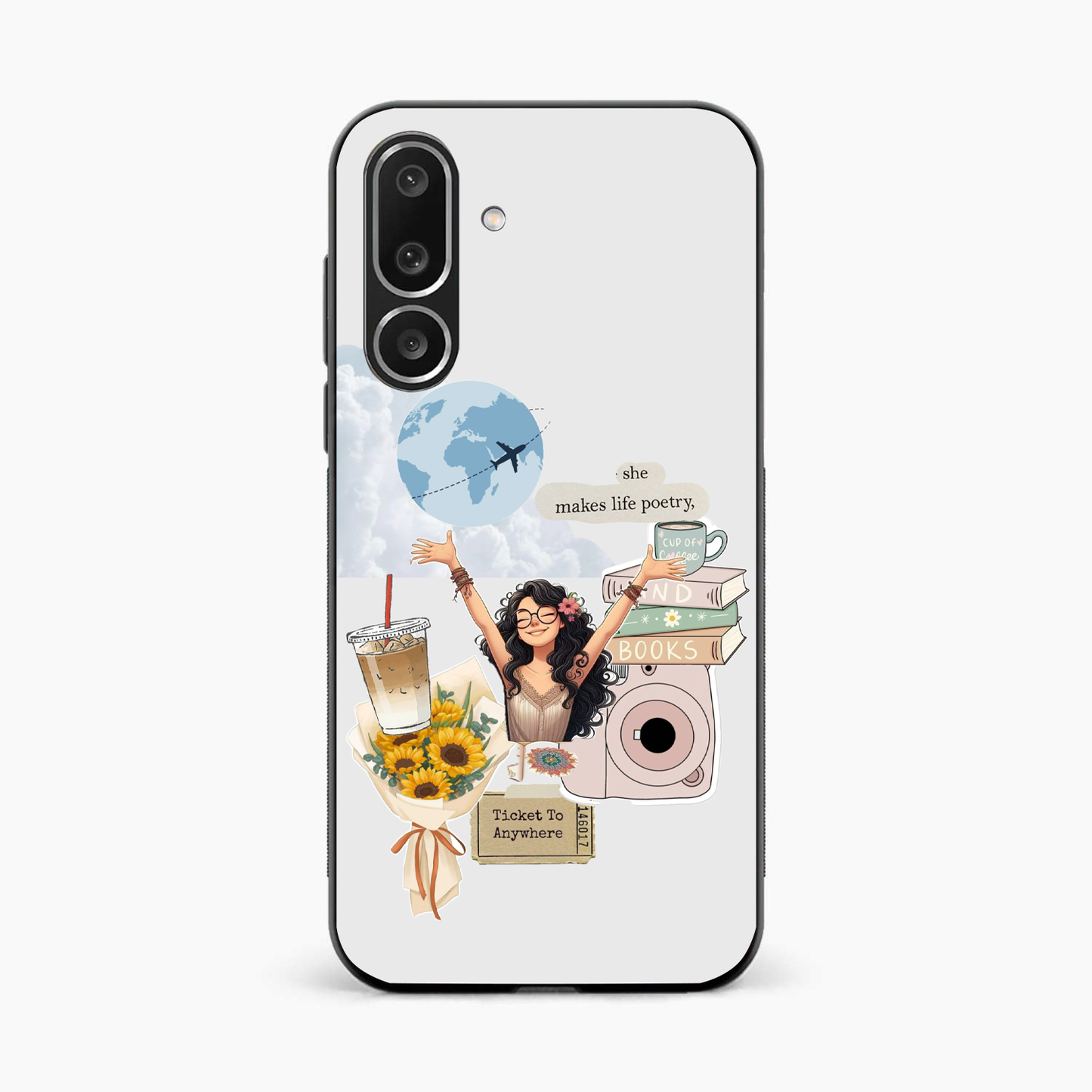 Dreamy Travel Girl Aesthetic Samsung M36 Back Cover
