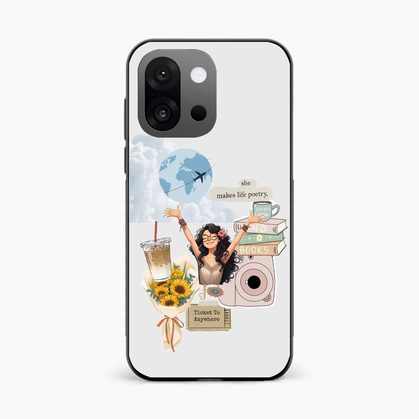Dreamy Travel Girl Aesthetic OnePlus 13s Back Cover