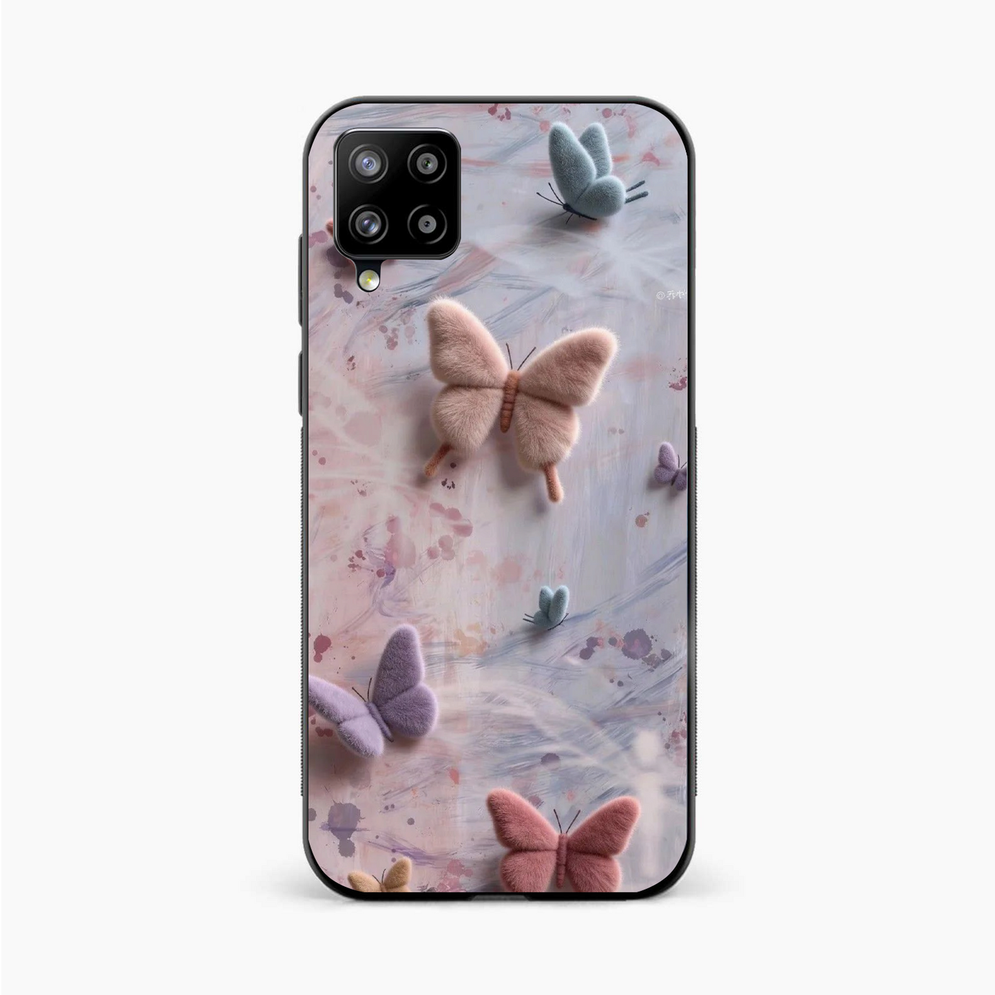 Fluffy Butterfly Samsung A12 Nacho Aesthetic Back Cover