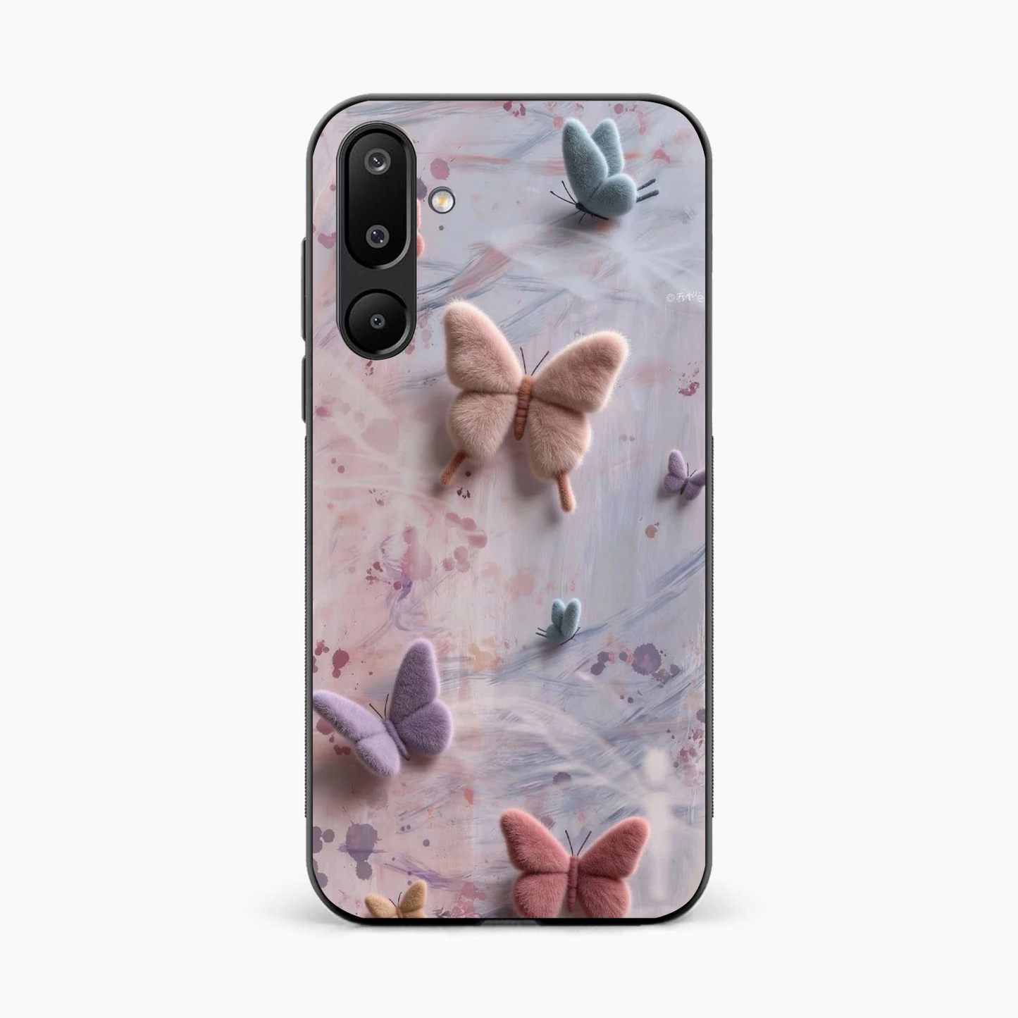 Fluffy Butterfly Samsung M16 Aesthetic Back Cover