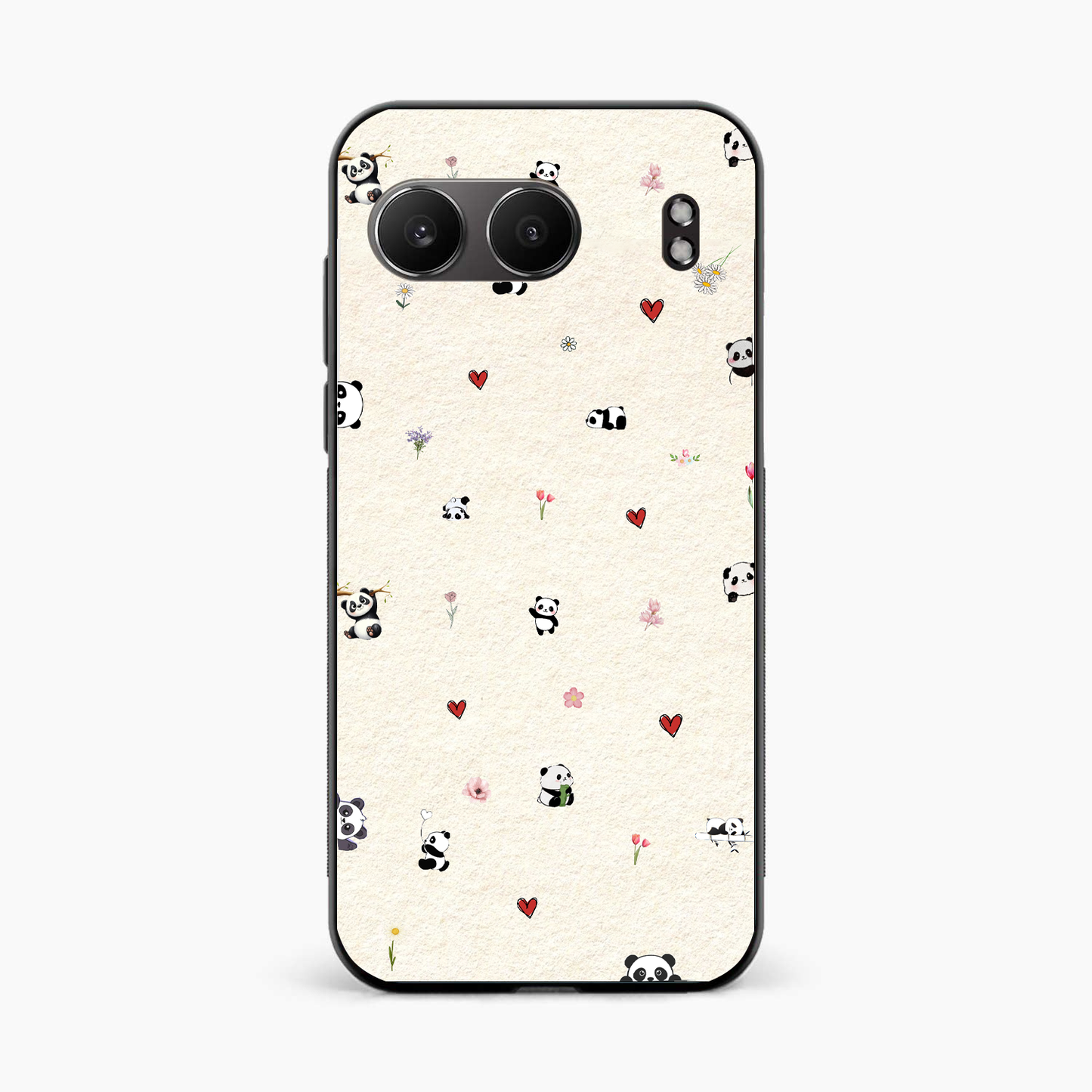 Panda Hearts & Flowers OnePlus Nord 4 5G Back Cover