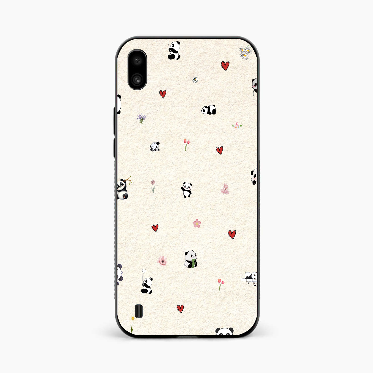 Panda Hearts & Flowers Samsung A10 Back Cover