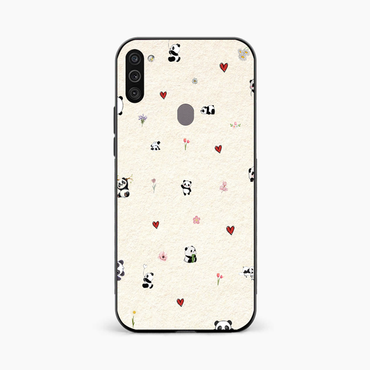 Panda Hearts & Flowers Samsung A11 Back Cover