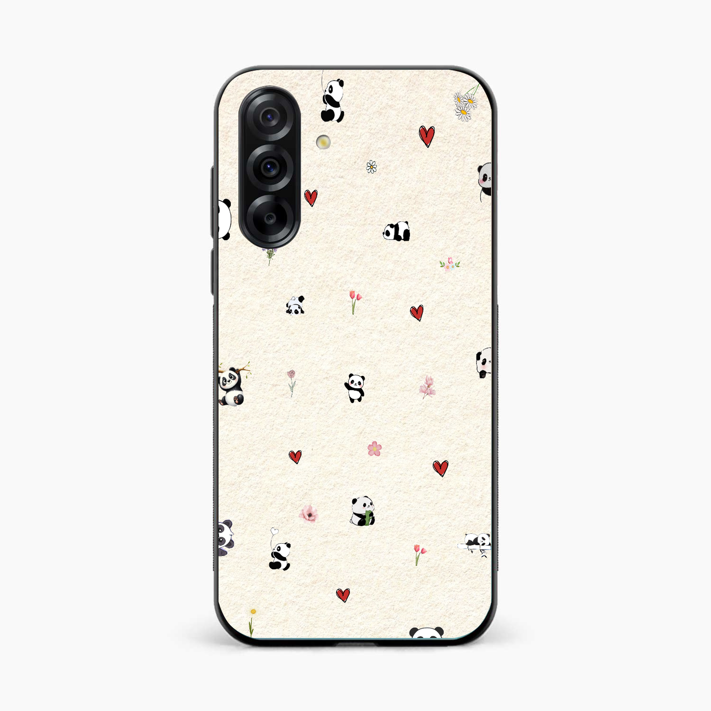 Panda Hearts & Flowers Samsung A36 Back Cover