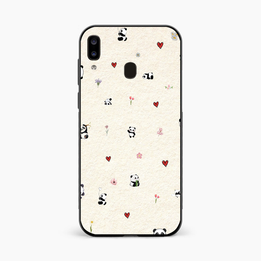 Panda Hearts & Flowers Samsung A20 Back Cover