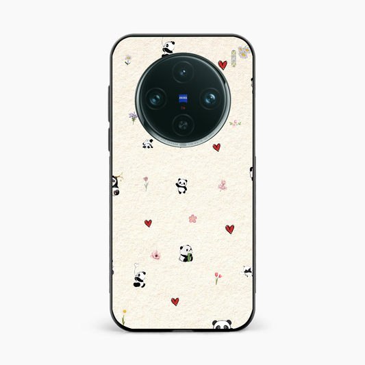 Panda Hearts & Flowers Vivo X100 Pro Back Cover